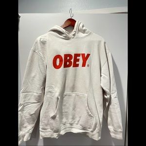 Obey White Pullover Hoodie (Size M)